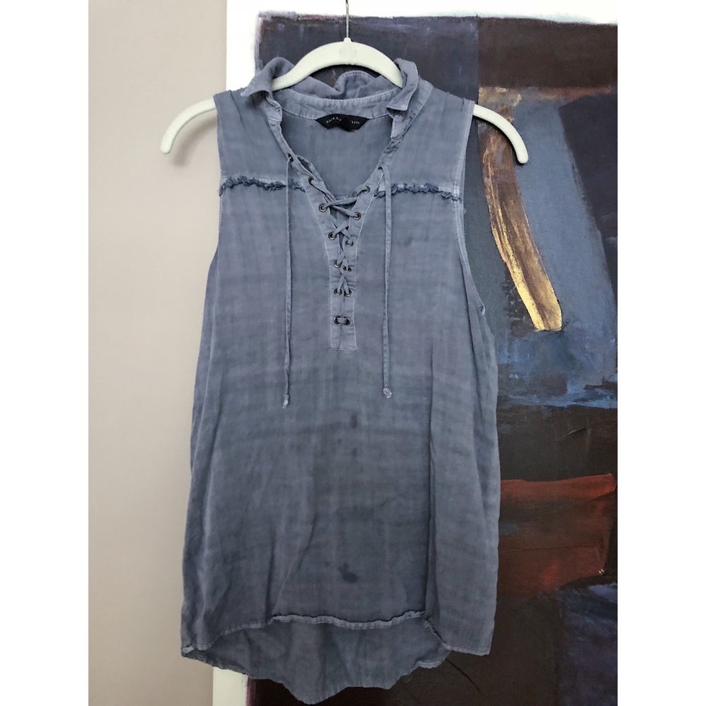 blue washed tank top